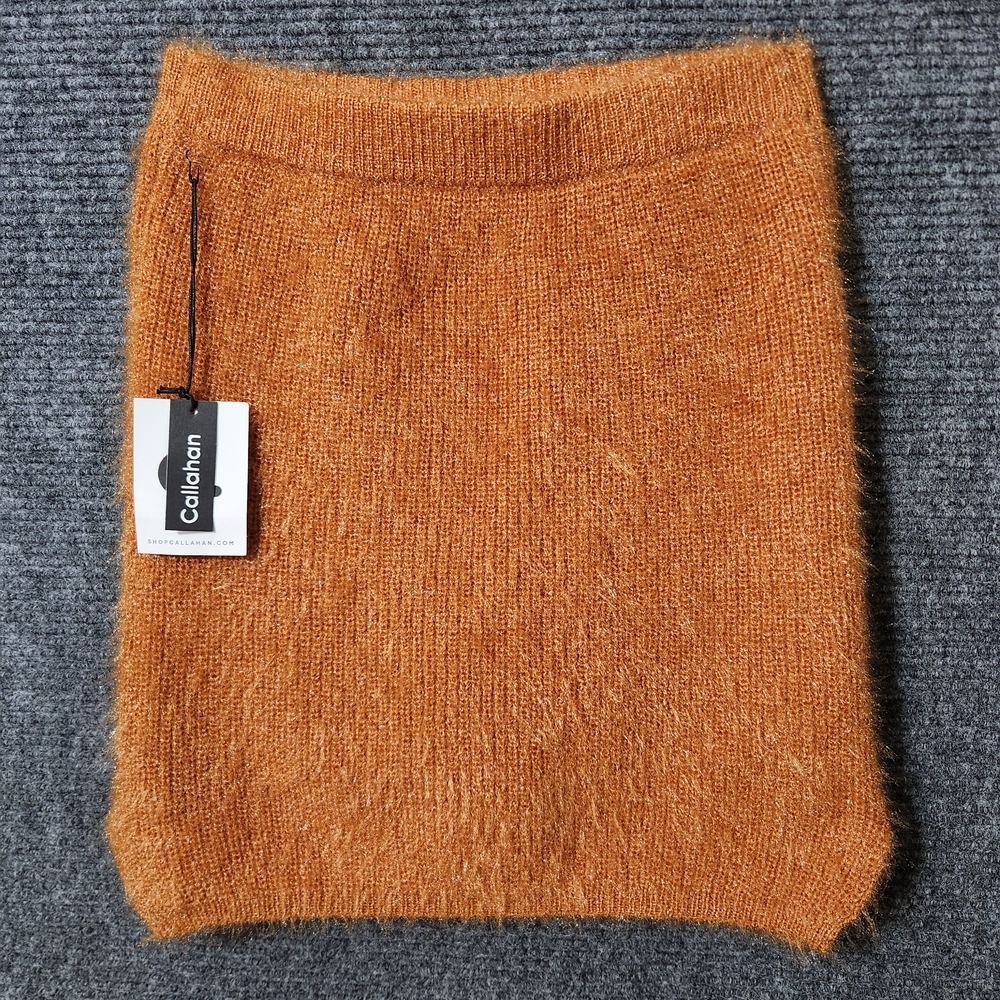 Callahan Knitwear Revolve Genny Amber Glow Mini Fuzzy Skirt Size L
